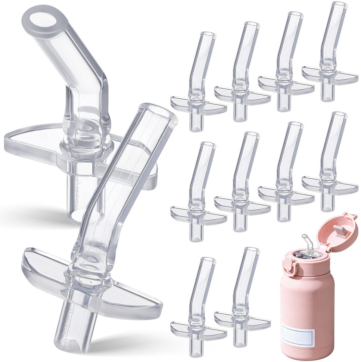 Dailygoods- Schenktuit 12 Stuks - Reservekop Waterfles - Lekvrij Ontwerp - Rietjestips - Eenvoudige Vervanging - Drinkbekeraccessoires - Waterflesdop