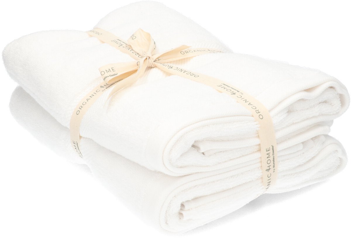 Set van 2 Organic Home badhanddoeken 70x140 cm – Pearl White