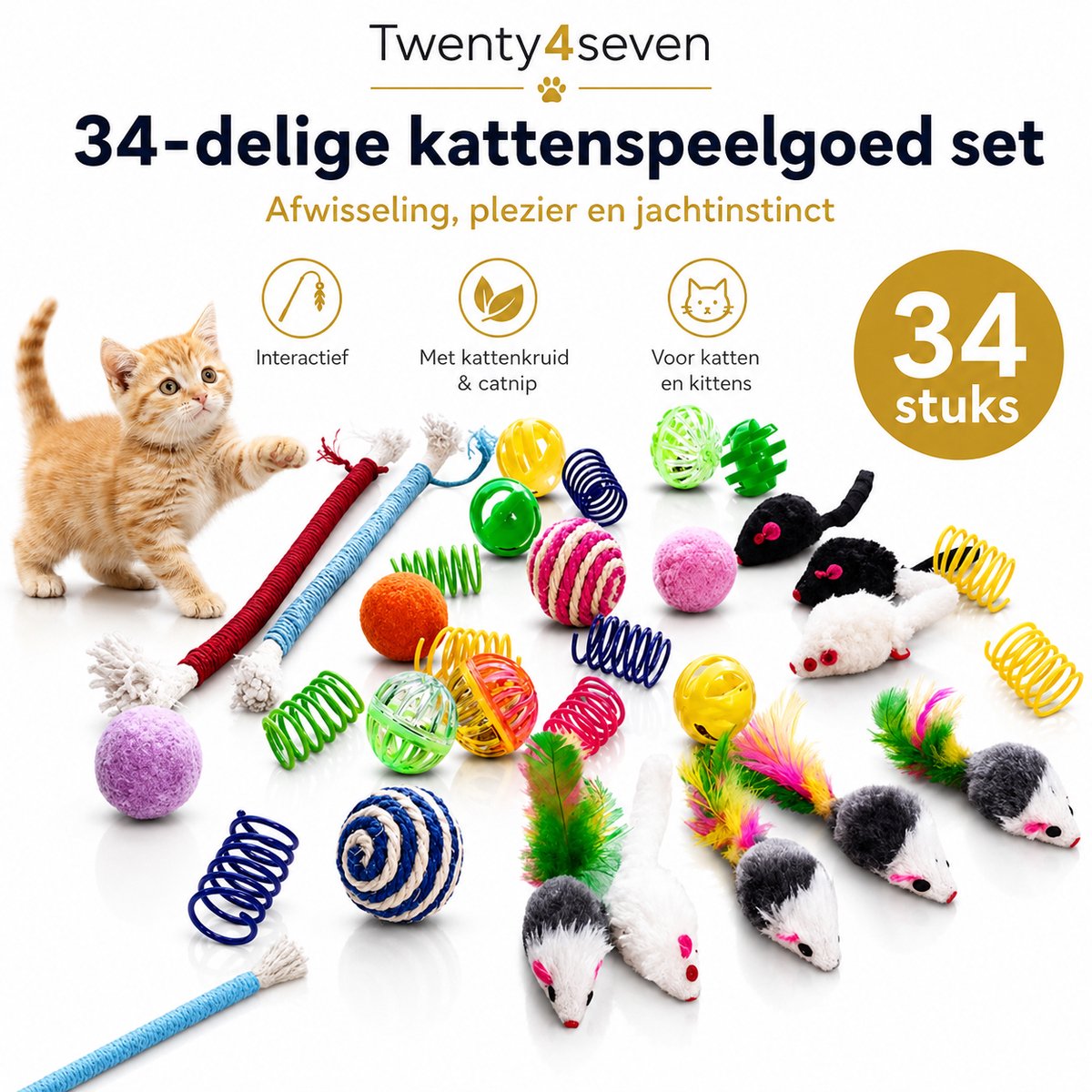 BronStore Twenty4seven Kattenspeelgoed Set 34 Stuks thumbnail 5