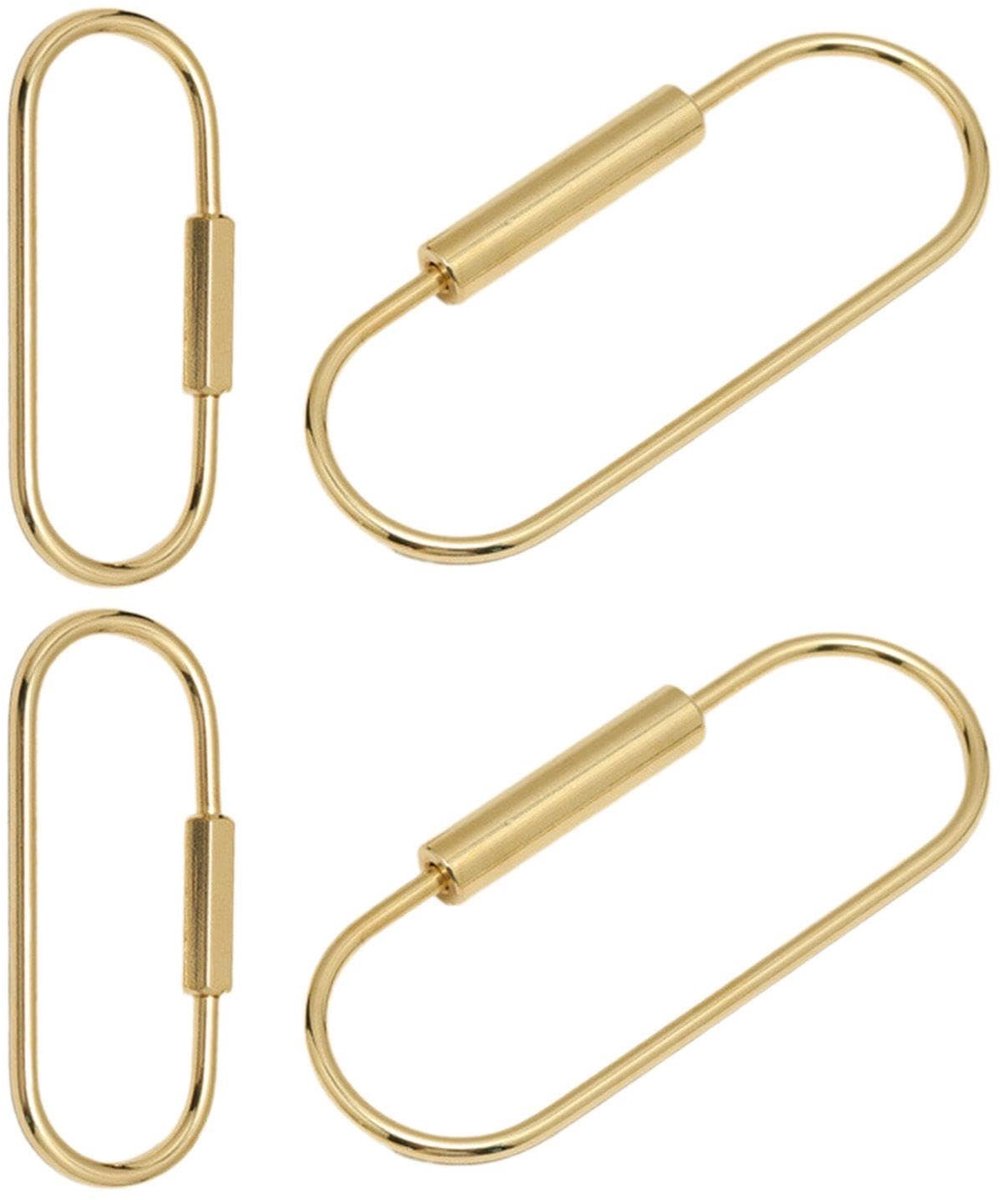 Dailygoods- Spansloten 4 Stuks - Schroefsloten - Cilindrische/Zeshoekige Sloten - Messing - Goud - Duurzaam en Corrosiebestendig - Sleutelhanger