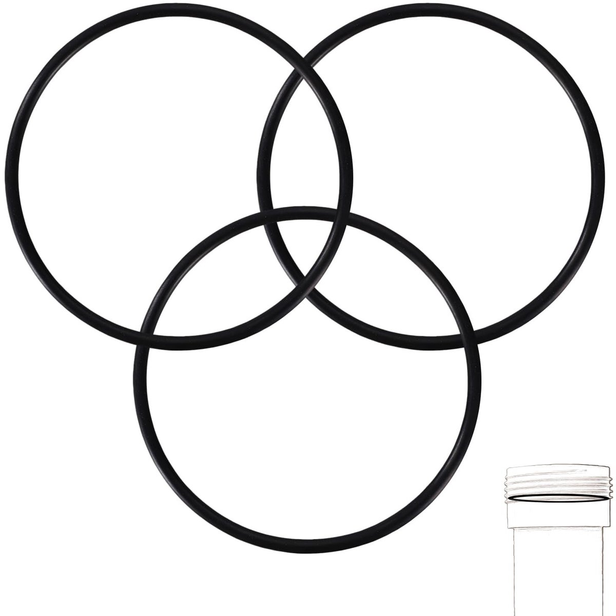 Solidchoice - 3 Stuks Vervangende O-Ringen voor Waterfilters - 8,9 cm Rubberen O-Ring