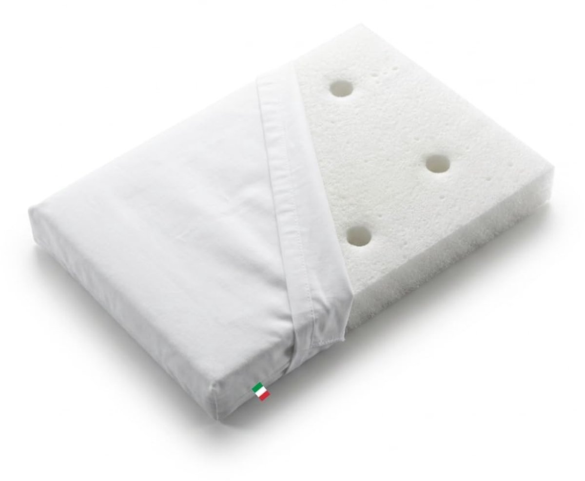 Dailygoods- Baby Kussen Geheugenschuim 30 x 50 cm - Ademend - Afneembare Katoenen Overtrek - Voor Wieg/Draagtas - Comfortabel - Veilig Slaapcomfort - Babyhoofdkussen