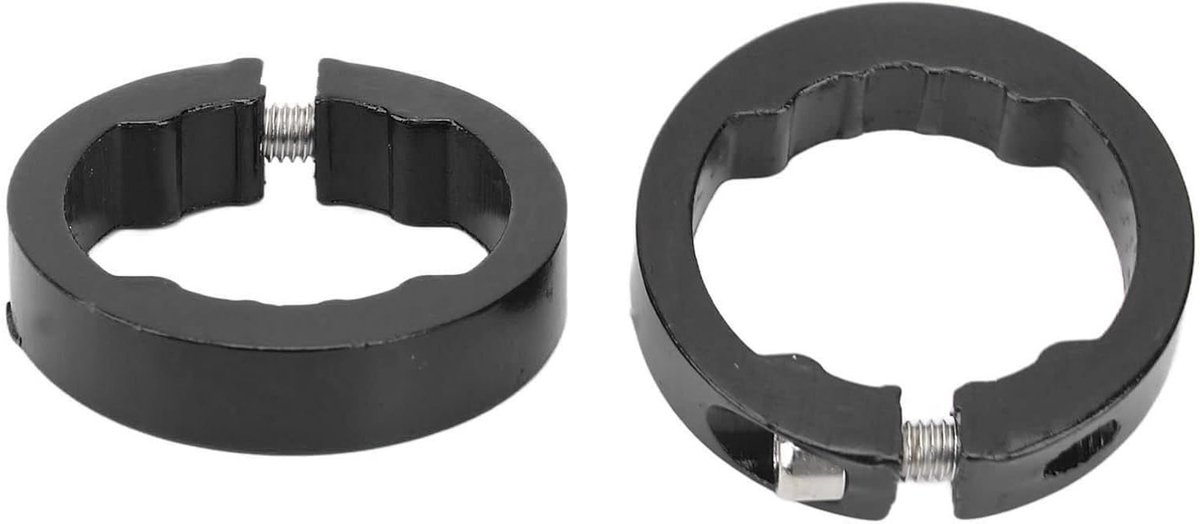 2 Stuks Aluminium Fietshandvat Klemringen, Praktische Grip Lock Clamps voor 22.2mm Fietsstuur (Zwart)