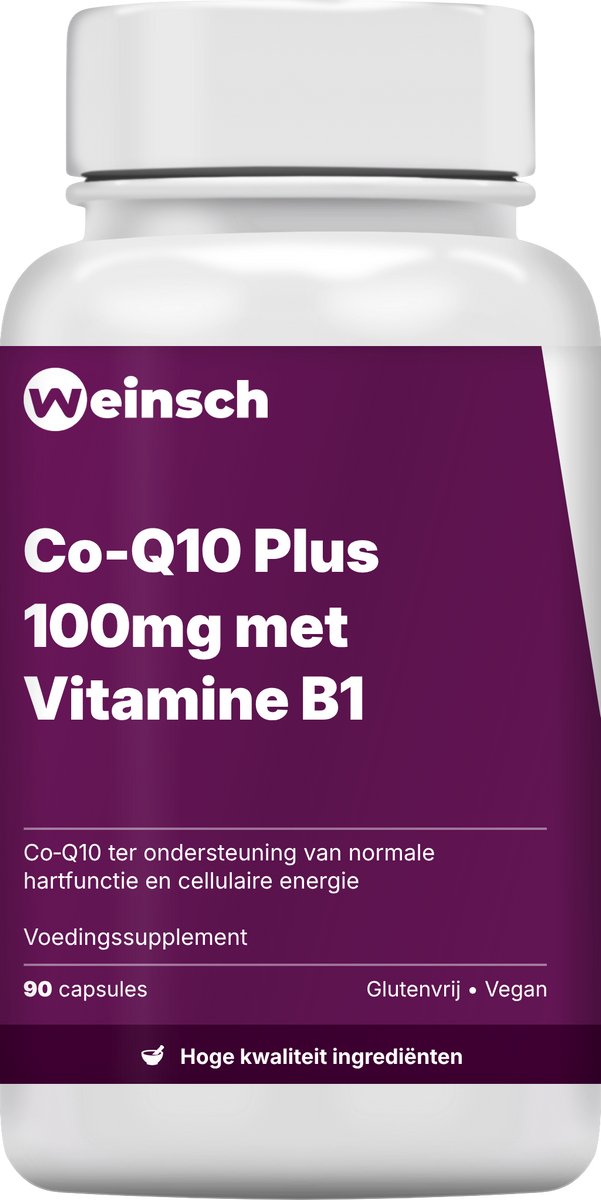 Weinsch Co-Q10 Plus 100mg met Vitamine B1 | 495mg | 90 capsules