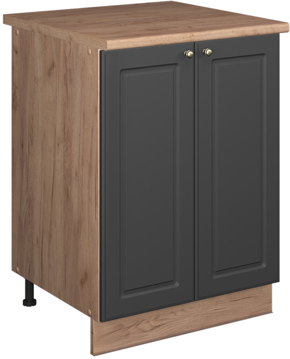 Vicco Wastafelkast Fame-Line, Anthrazit-Gold Landhaus/Goudkleurig Eiken, 60 cm