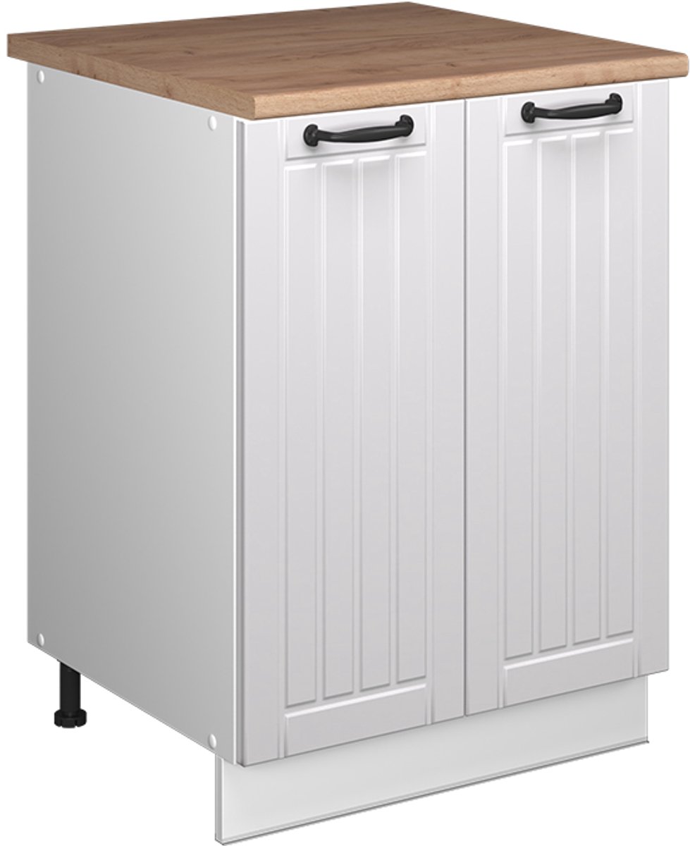 Vicco Wastafelkast Fame-Line, Wit Landhuis/Wit, 60 cm