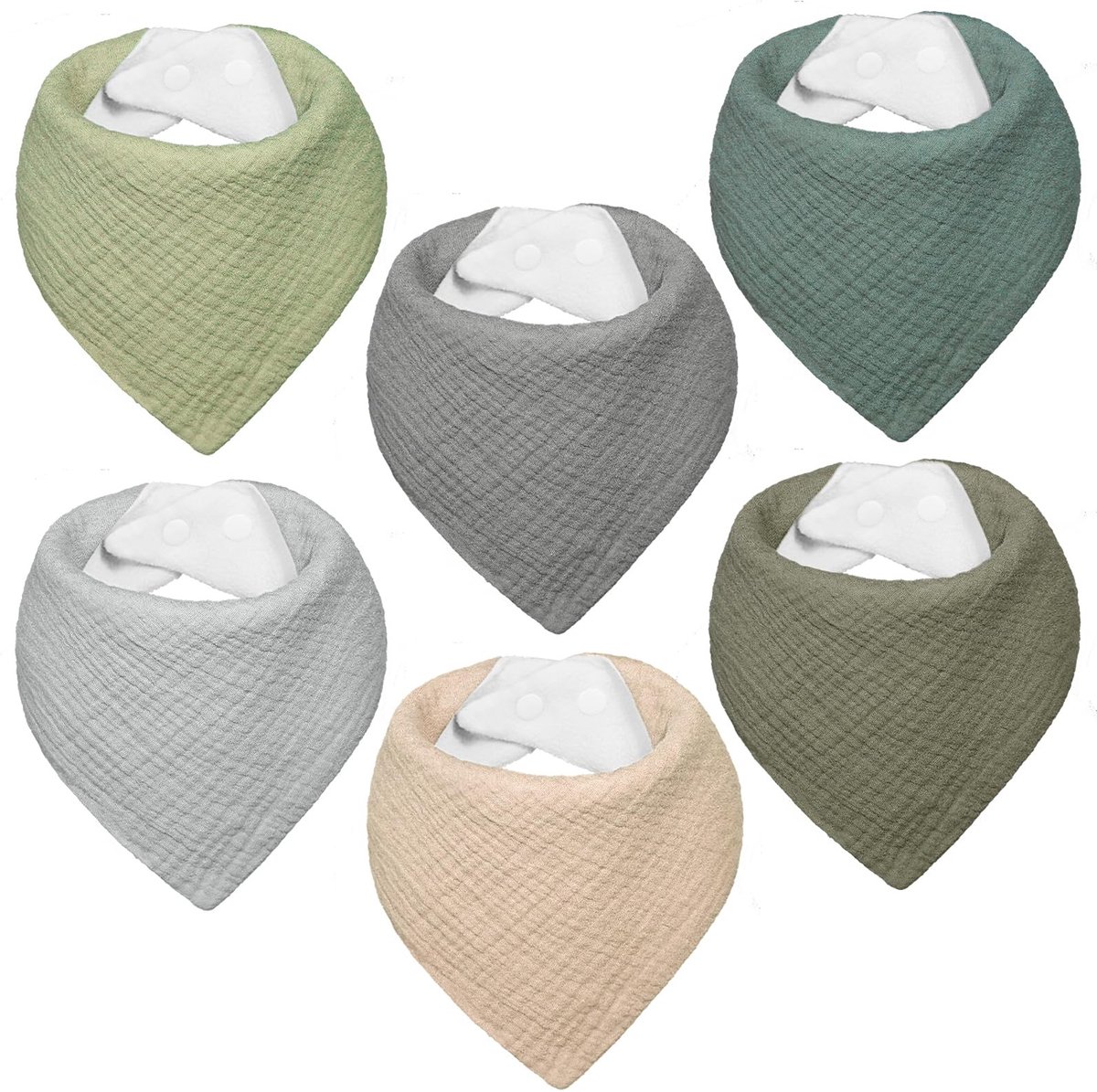 Dailygoods- Slabbetjes Baby - Zeer Absorberend - Siliconen Slab - Slabbetjes met Mouwen - Kwijlslabbetjes - 6 Stuks - Ademend Katoen - Babysjaal