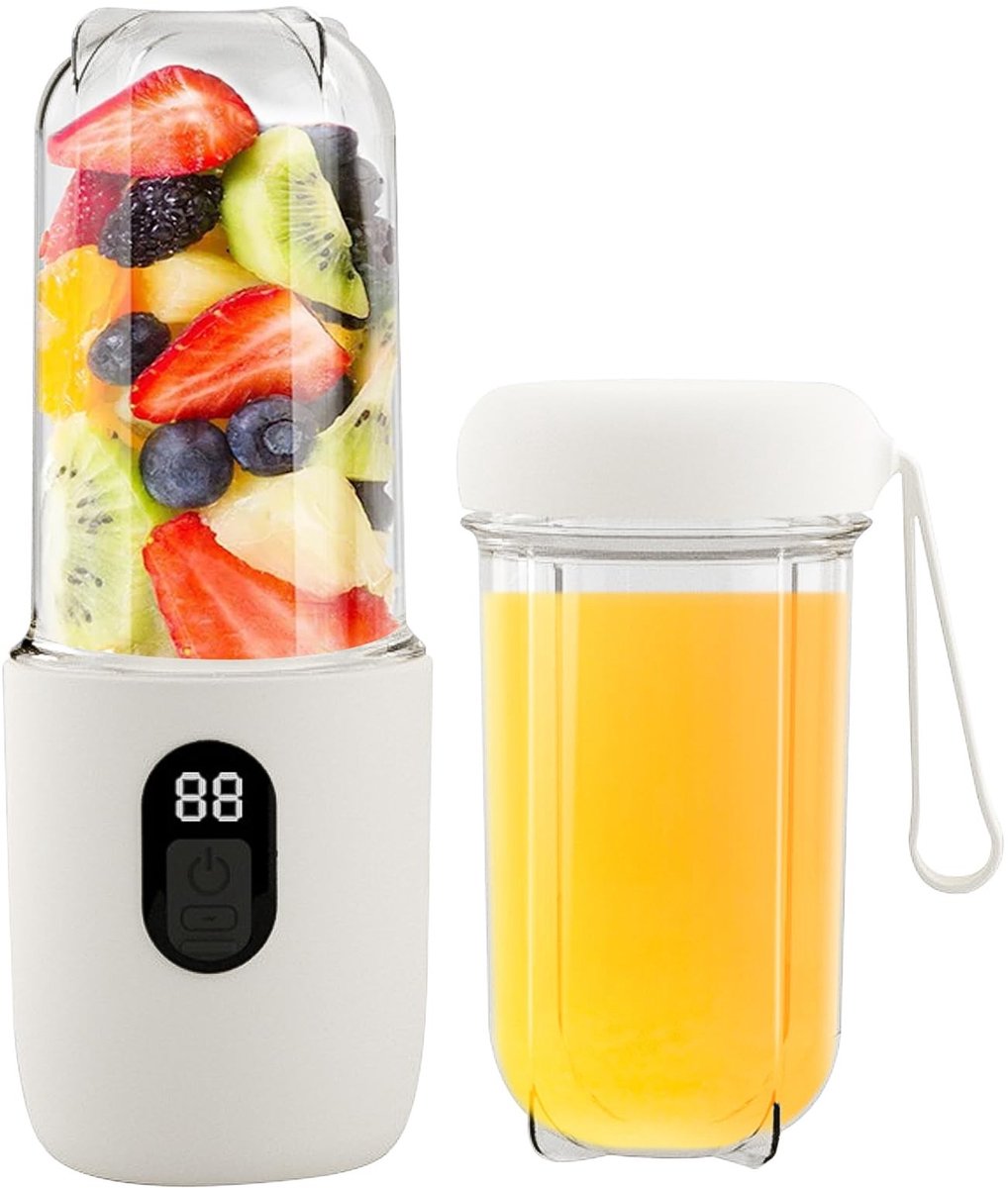 Dailygoods- Smoothiemaker Draagbaar 500 ml - Mini Mixer met LED-Display - Oplaadbaar 1500 mAh - 16 Roestvrijstalen Messen - Lichtgewicht en Compact - Blender