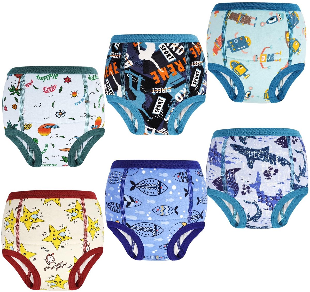 Dailygoods- Trainingsbroek Heren - 6 Stuks - Oefenbroekjes - Ondergoed - Zacht - Ademend - Herbruikbaar - Potjesbroek
