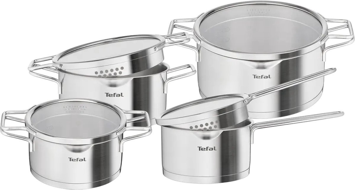 Tefal Nordica - Pannenset - 4-delig - RVS/Glas - Geschikt voor Inductie
