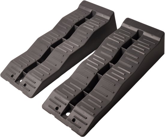 Set van 2 grijze oprijblokken/ leveller - 565x200x130 mm - 5000 kg maximaal draagvermogen