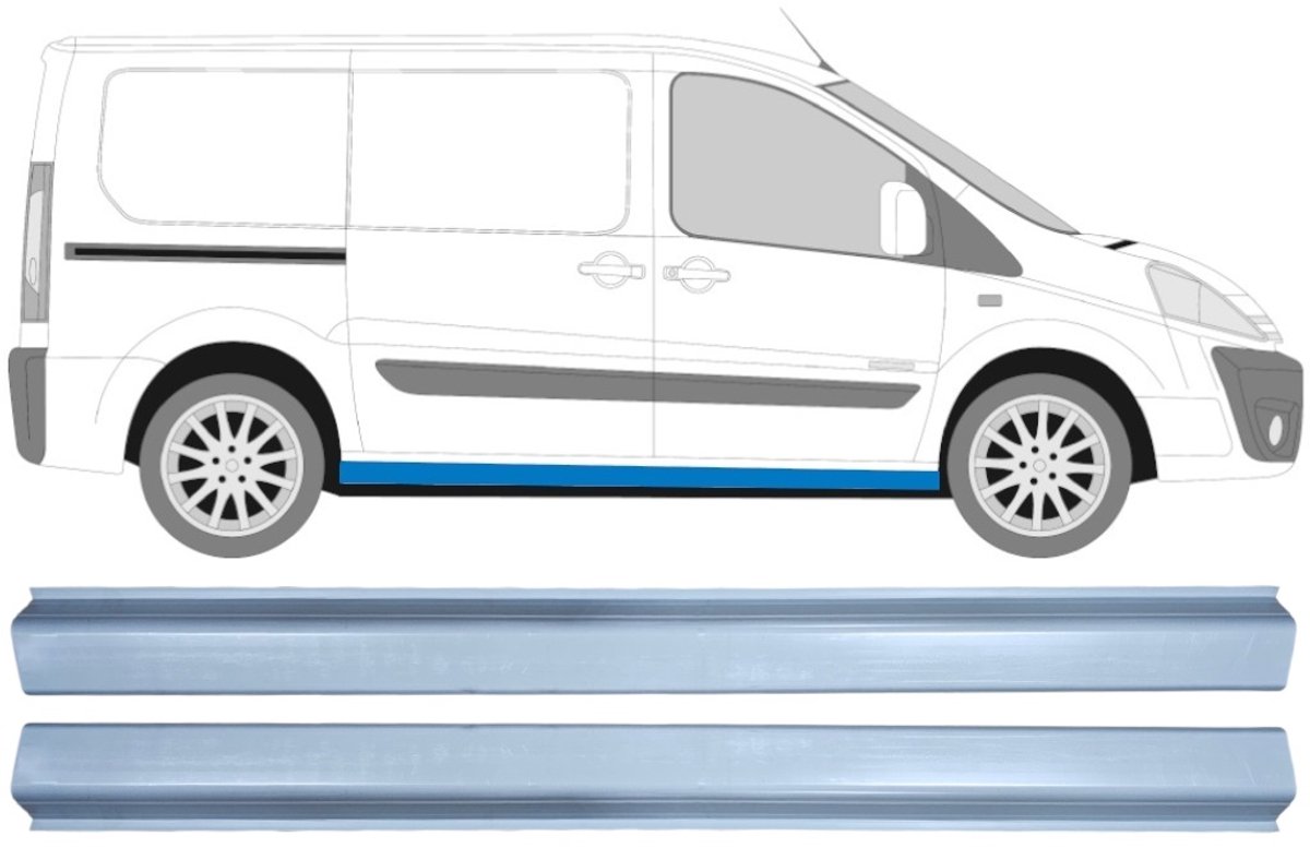 Reparatie dorpel voor Peugeot Expert 2007-2016 / Set