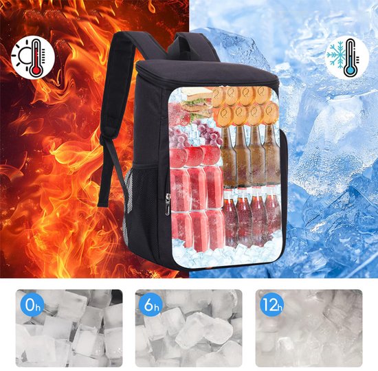Lekvrije picknicktas- Outdoor koeltas - Koeltas– Lunchtas– Dik geïsoleerde rugzak– Lekvrije binnenvoering met grote capaciteit– Kampeerkoelrugzak– Geschikt voor strand, reizen en picknicks — afbeelding 3