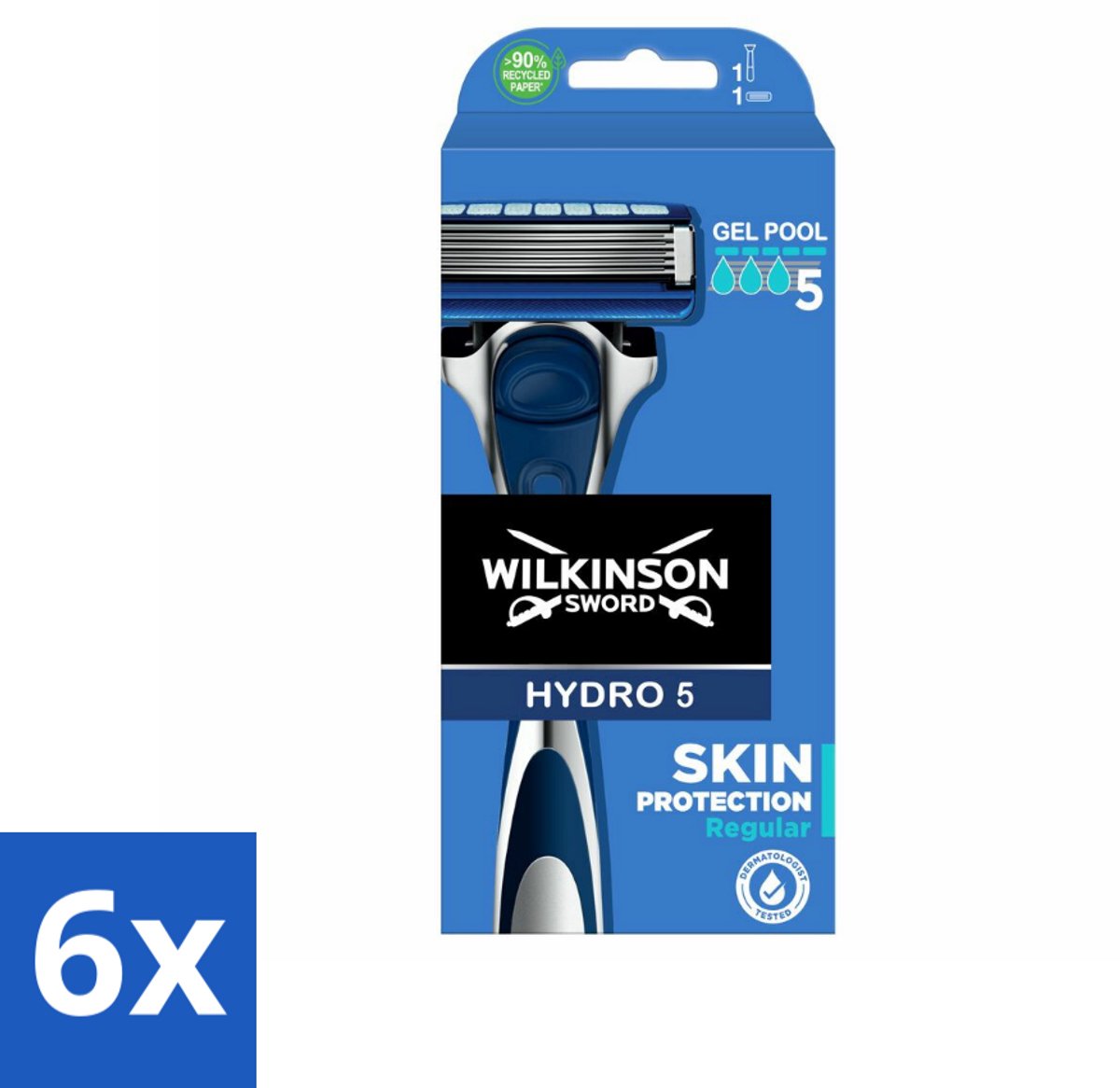 6 x Wilkinson - Navulmesjes - Hydro 5 Skin Protection Scheermes Regular - Comfortabel - 1 mesje - Scheermes - Hydro 5 - Scheermesjes - Hydro 5 Scheermes - Wilkinson Hydro 5