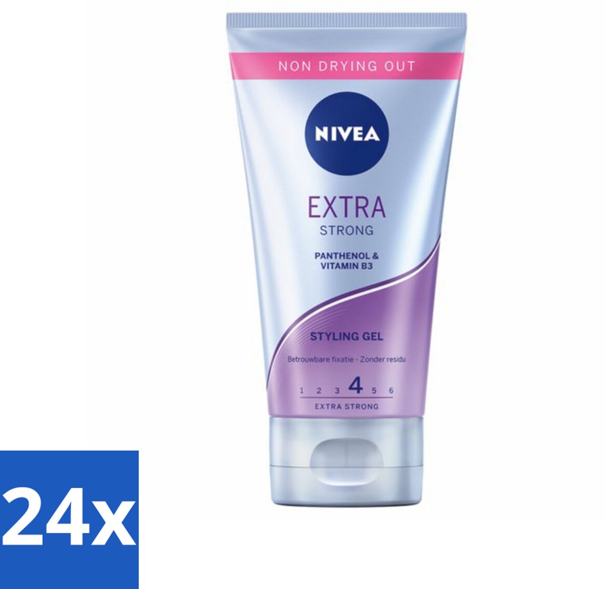 24 x NIVEA - Stylingsgel - Extra Sterk - Betrouwbare Fixatie - 150 ml - Haarstyling Gel - Sterke Fixatie - Styling Gel - Haarverzorging - Vitamine B3