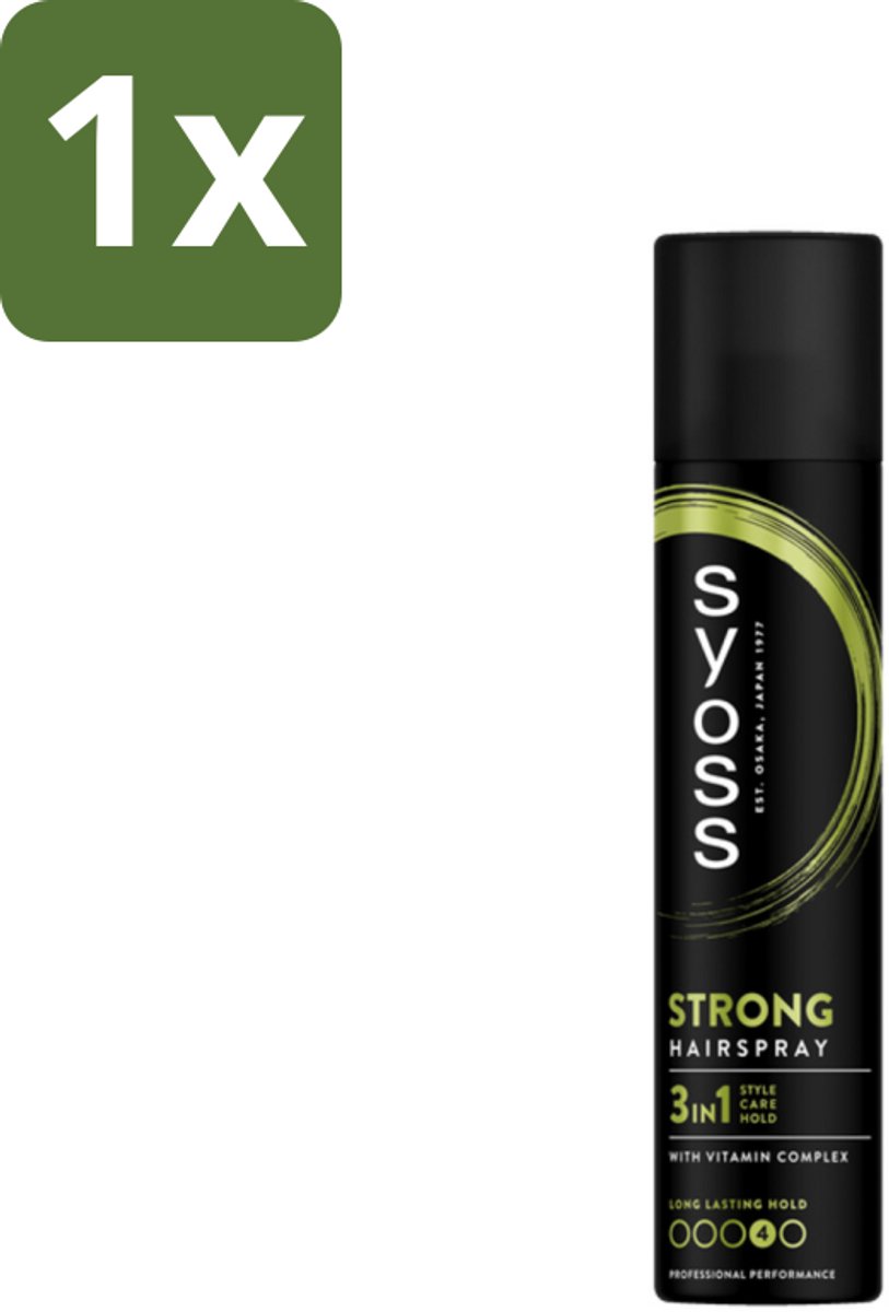 1 x Syoss - Strong Hold - Haarspray - Sterke Fixatie - 300 ml - Haarspray - Sterke Fixatie - Styling - Haarverzorging - Haarherstel