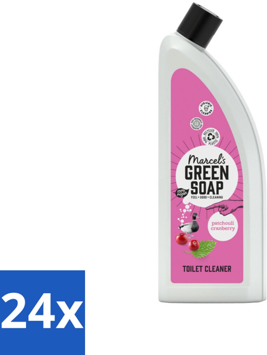 24 x Marcel's Green Soap - Toiletreiniger - Patchouli & Cranberry - Krachtige frisheid - Toilet Schoonmaak - Milieuvriendelijke Schoonmaak - Biologisch Afbreekbare Schoonmaak - Vegan Toiletreiniger - Natuurlijke Toiletreiniger