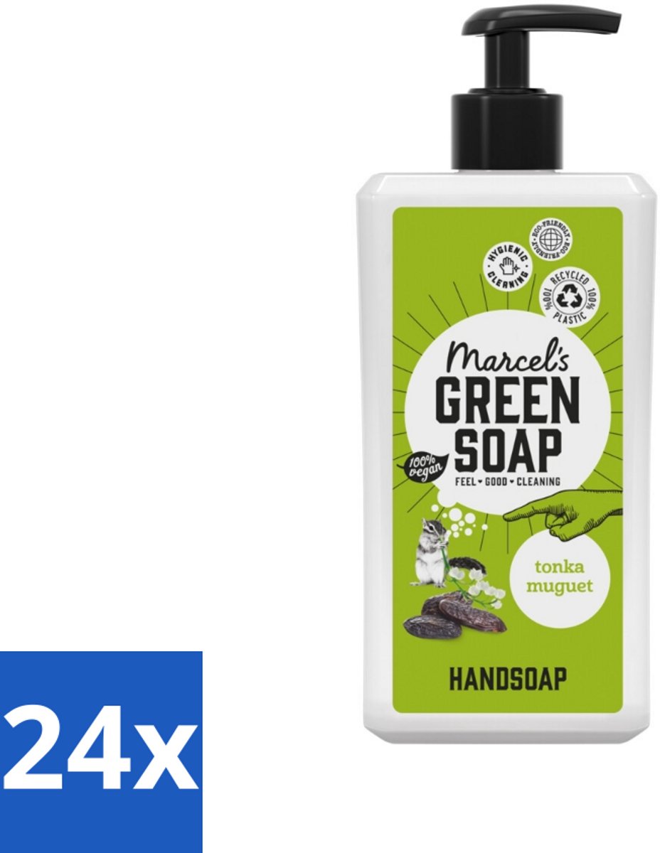 24 x Marcel's Green Soap - Handzeep - Tonka & Muguet - Zachte verzorging - 500 ml - Handzeep - Biologische Zeep - Natuurlijke Zeep - Tonka - Muguet