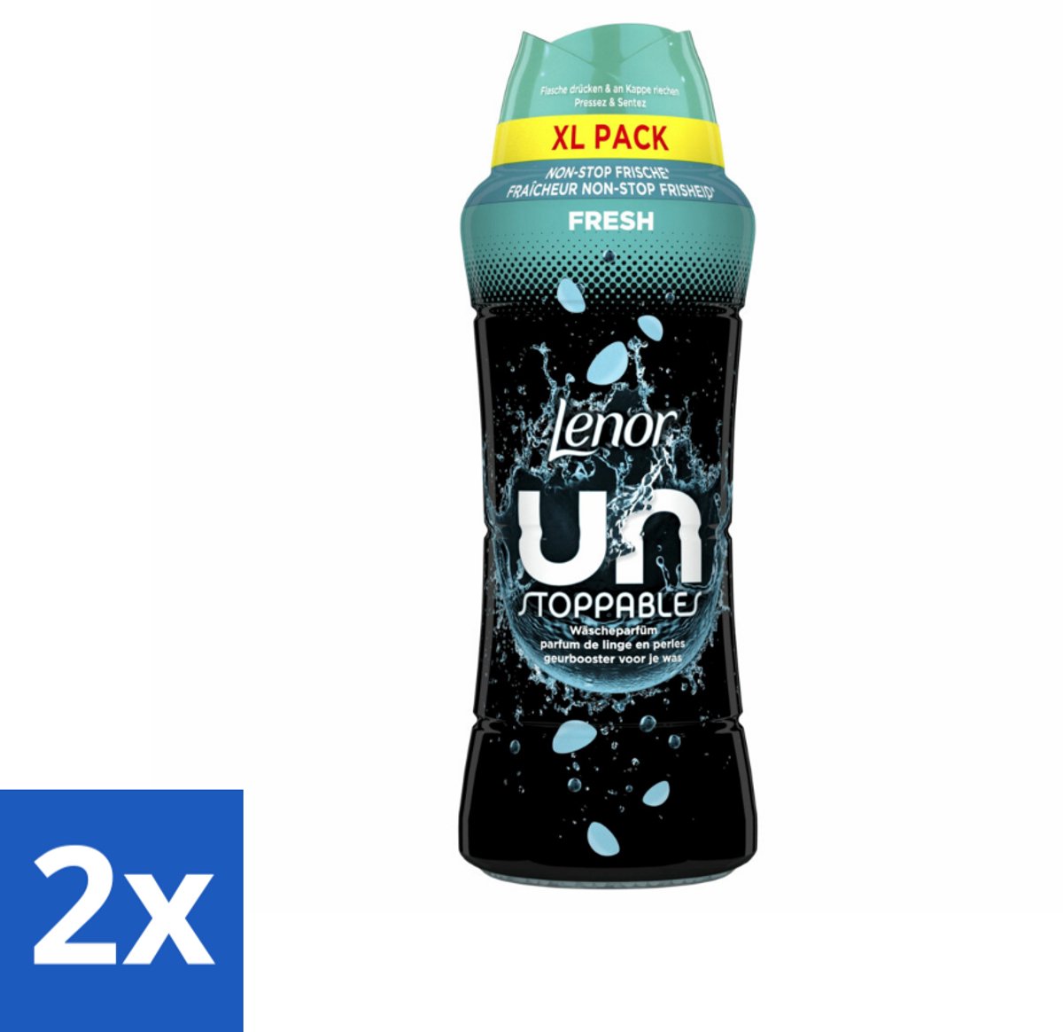2 x Lenor Unstoppables - Geurbooster - Fris - Non-Stop Frisheid - Grootverpakking - Lenor Geur - Wasverzachter - Geurbooster - Langdurige Geur - Frisse Geur