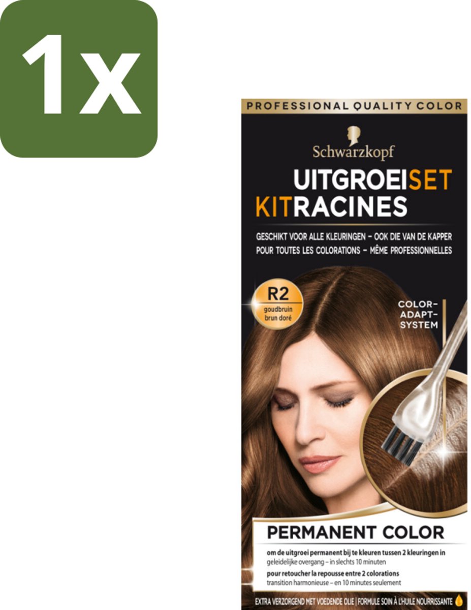1 x Schwarzkopf - Uitgroeiset - Goudbruin R2 - Uitgroeiset - Uitgroeibehandeling - Haarkleur - Haarkleuring - Uitgroeibehandeling Goudbruin