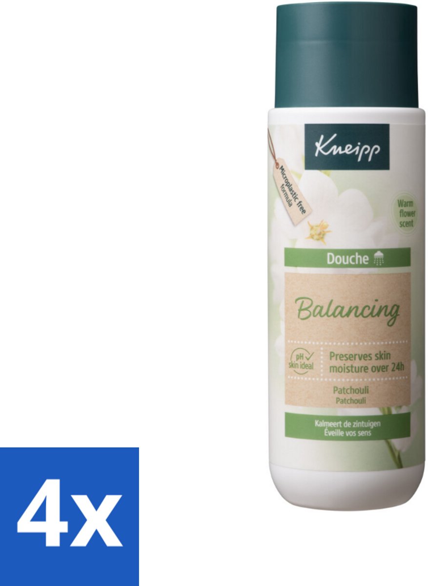4 x Kneipp - Douchegel - Patchouli - 200 ml - Douchegel - Patchouli - Ontspannen - Natuurlijke Douchegel - Vegan Douchegel