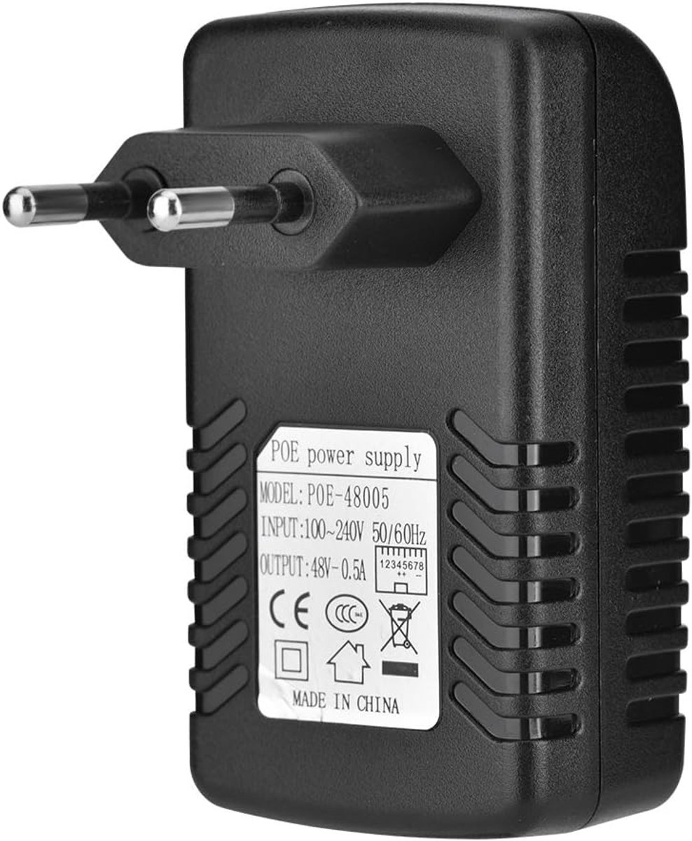 POE injector 48V 0.5A - wandmodel - EU stekker - eenvoudig installatie voor IP-camera's - ShopVlot