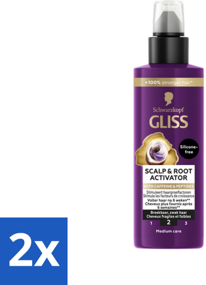 2 x Gliss - Scalp & Root Activator - Siliconenvrij - Voor Gezonde Hoofdhuid - 100 ml - Haar Serum - Haargroei Stimuleren - Dun Haar - Haarverlies - Hoofdhuid Verzorgen