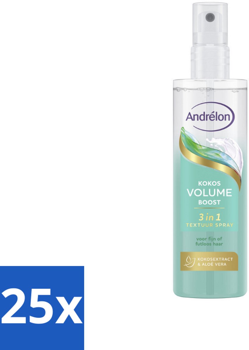 Andrélon – Textuur Spray 3-in-1 – Kokos Volume Boost – 150 ml - Bulkverpakking - 25 stuks