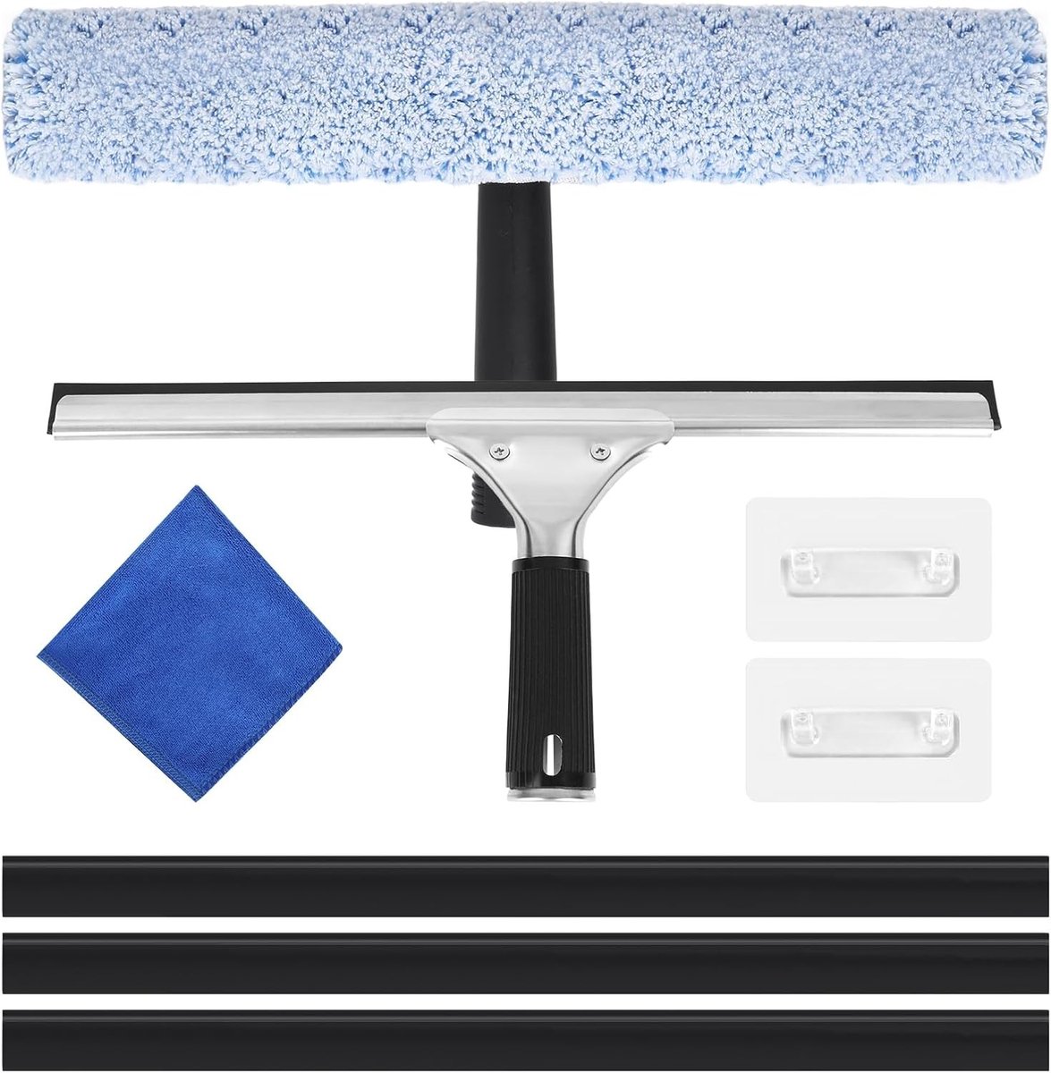 Raamreiniger magnetisch - Transparant - Microvezel en Rubber - Professionele 8-delige Set voor Glas en Spiegel