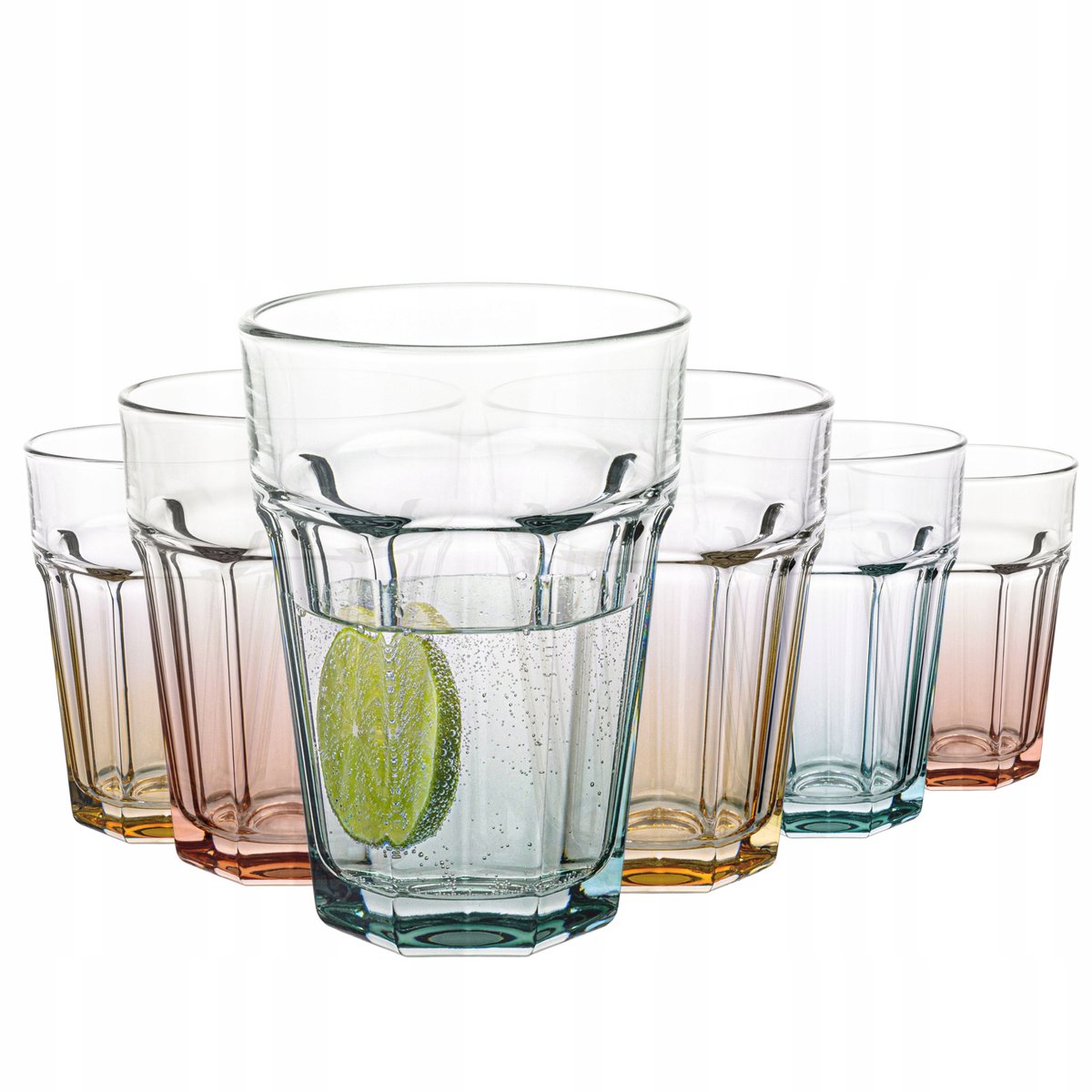 Gigi Watercolor Pastel Ombre Glazen - Set van 6x425 ml