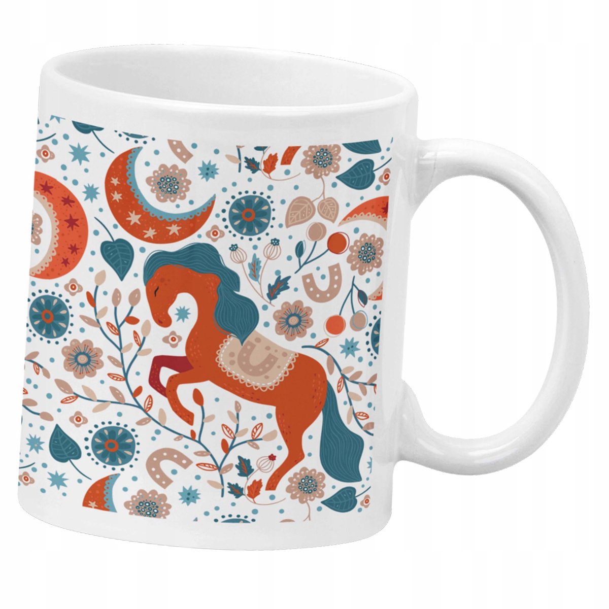 Kleurrijke Mok met Paarden - Boho Stijl Cadeau