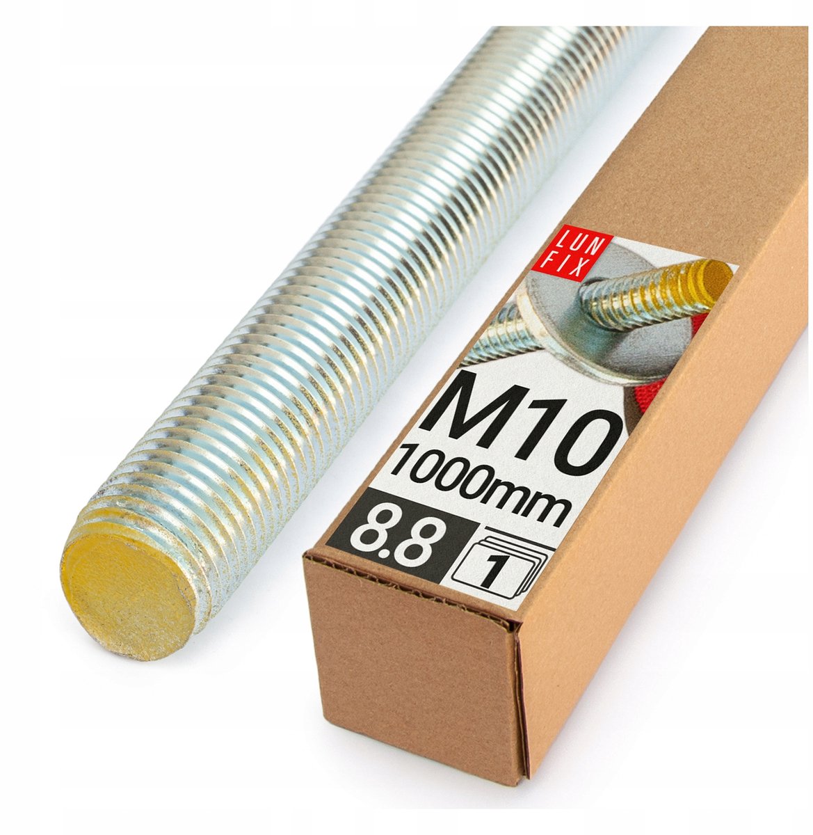 LUN FIX - Draadstang M10 gegalvaniseerd 100cm 1m - staal 8.8 - 1 stuk