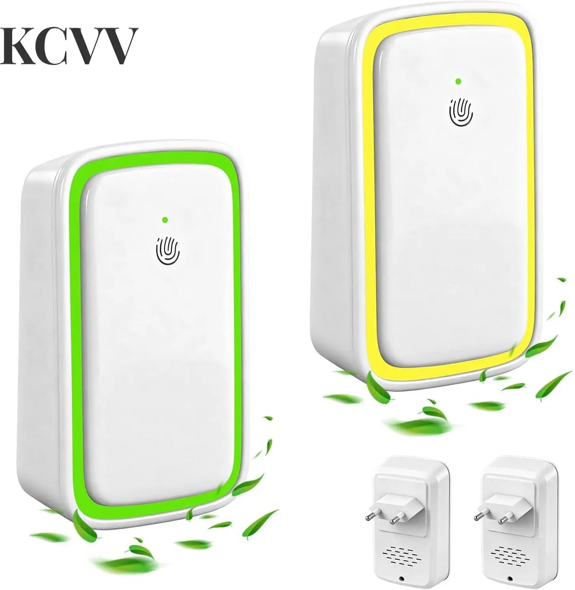 Luchtreiniger slaapkamer-Luchtreiniger huisdieren-2-delige set luchtreinigers met ionisator - Stekkerbare luchtreiniger met negatieve ionen - Draagbare mini-ionisator - Geschikt voor kantoren, kamers, badkamers en huisdieren - Wit - 9,8 x 5,8 cm