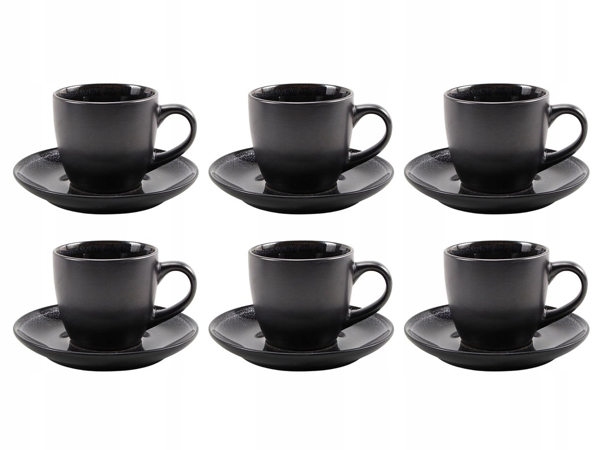 Zwart Koffie- en Theeservies 12-delig voor 6 personen