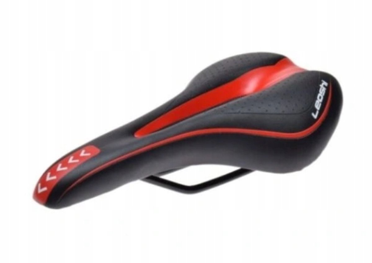 Merkloos MTB Fietszadel Zwart/Rood - Comfortabel en Geventileerd