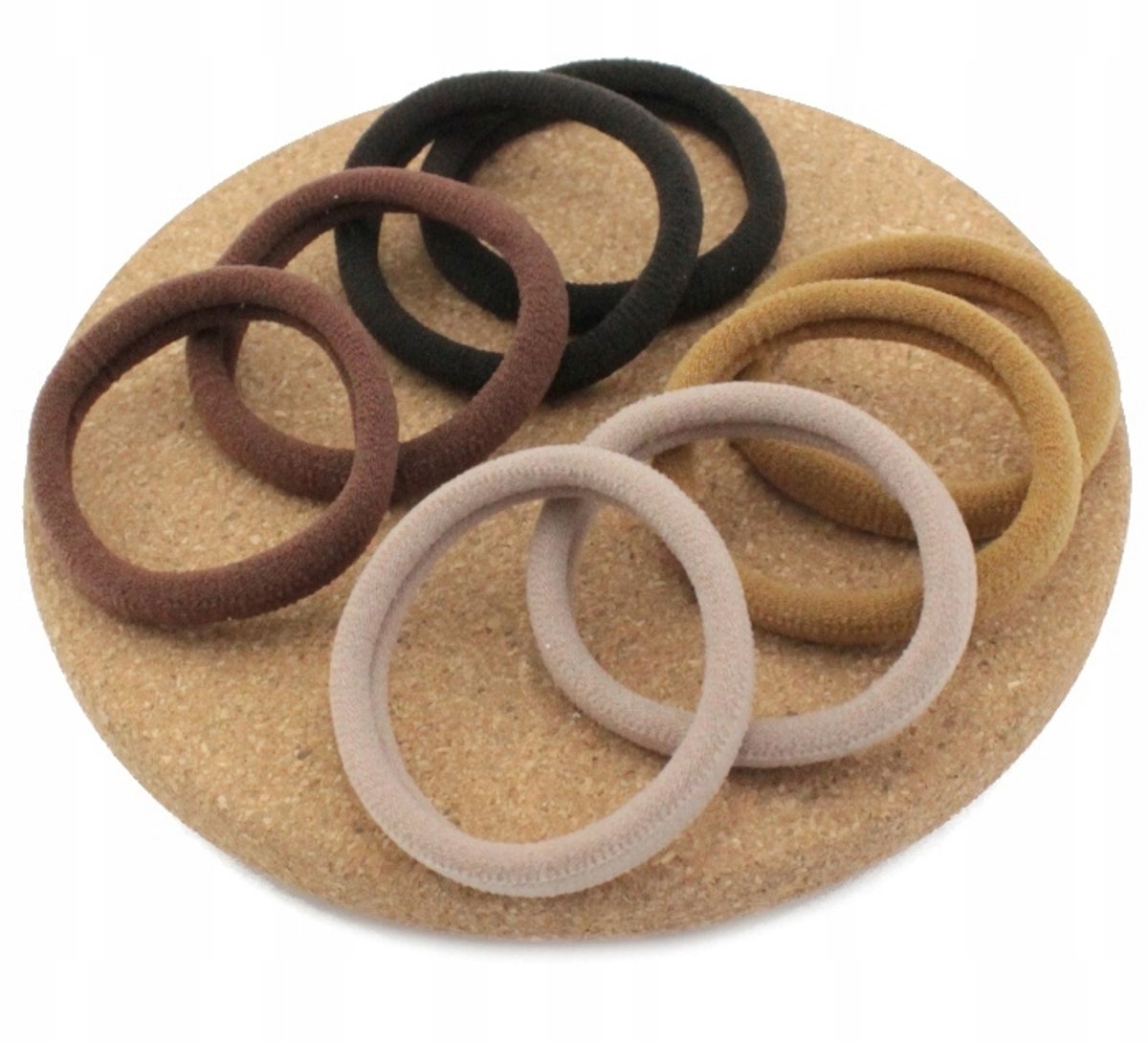 Lycra haarbandjes set - 8 stuks - beige mix