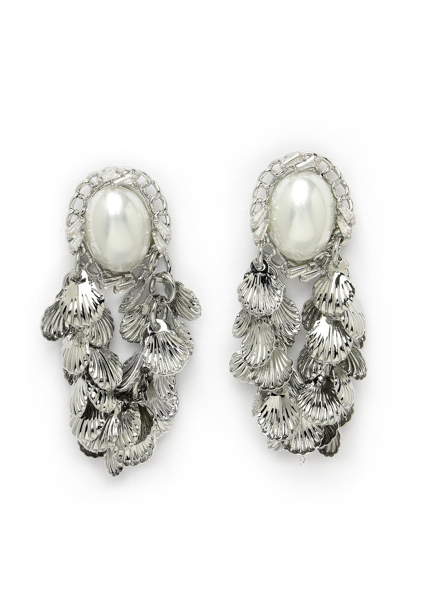 AVANT-GARDE PARIS Beaded Earrings - Silverkleurig 3cm X 5cm - 1 stuk - Rhodium Plated met Post en Back Sluiting