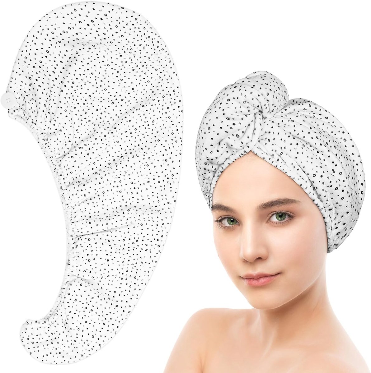 AUYAO Haartulband handdoek haar tulband meisjes microvezel tulband (A) - ShopVlot