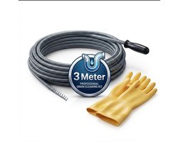 Ontstoppingsveer 3 Meter inclusief een 1 Paar Handschoen van Maxenza - Rioolveer - Rioolontstopping - Rioolveer - Rioolreiniging - Afvoer Ontstoppen - Verstopte Gootsteen