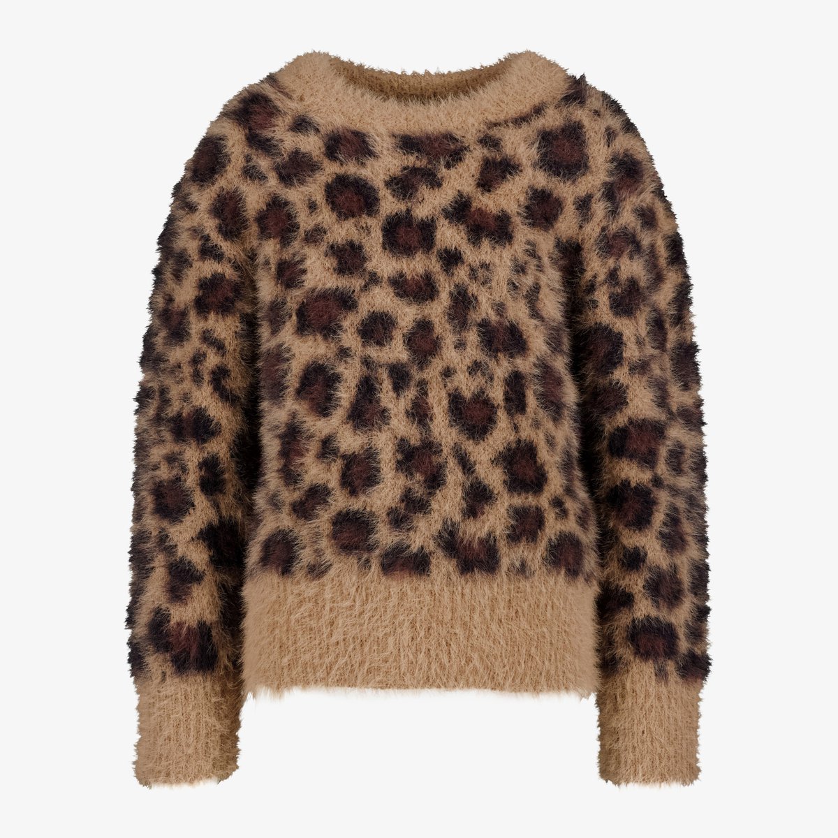 TwoDay meisjes trui met panterprint bruin - Maat 122/128