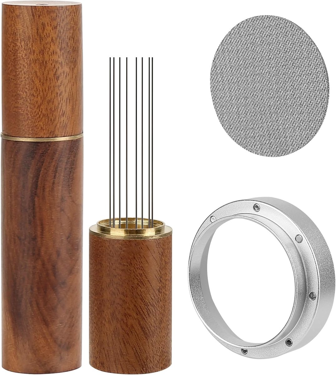 51mm filter holder accessory set, dosing ring 51mm, WDT tool with 8 fine needles, puck screen 51mm, suitable for 51mm - ShopVlot