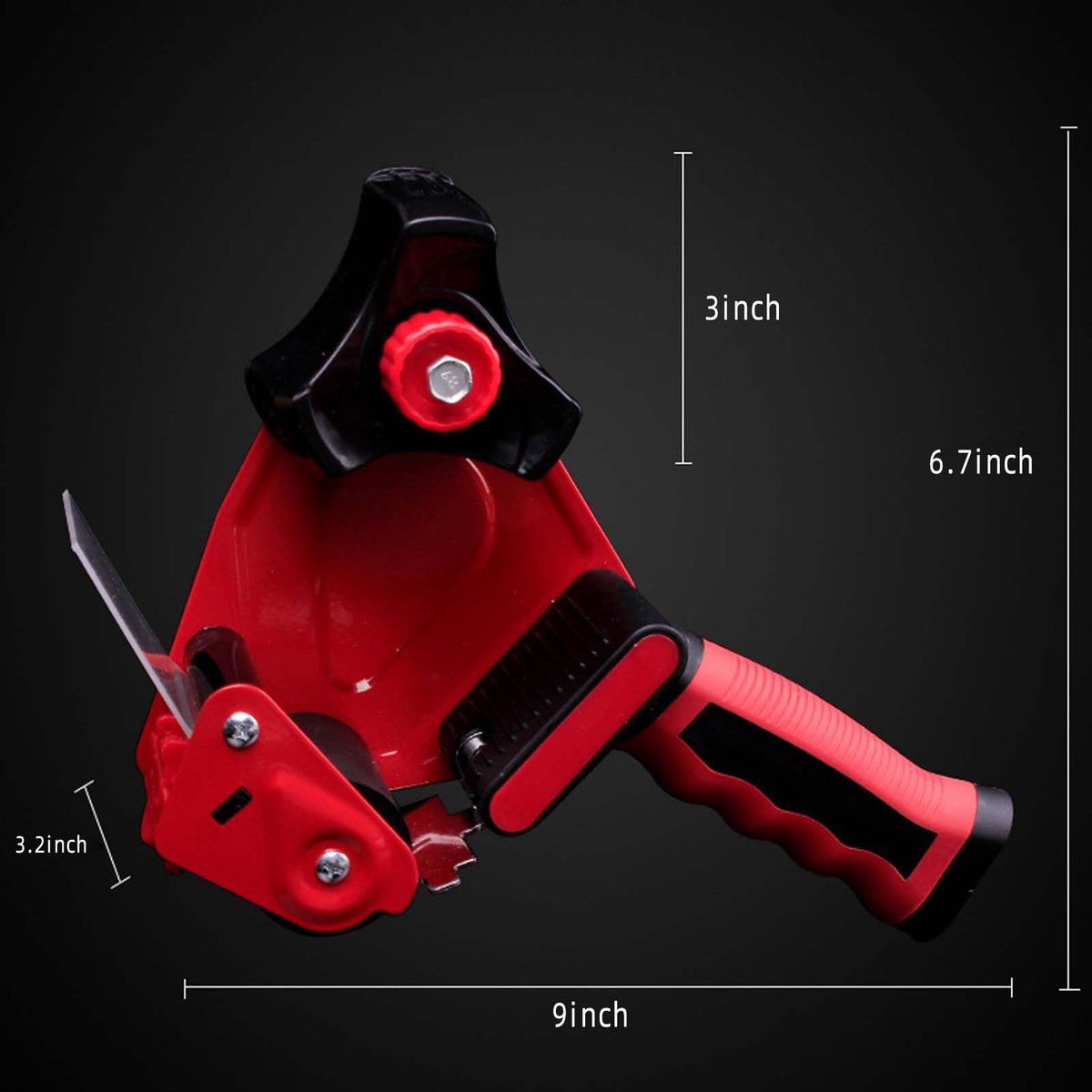 QILIMA Verpakkingstape-dispenser - 5,1 cm - Lichtgewicht - Voor verzending, verhuizing, karton en doos - Rood - ShopVlot