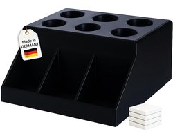 Vape organizer voor 3 vapes - zwart - met plakpads - overzichtelijke opslag voor vloeistoffen - ShopVlot