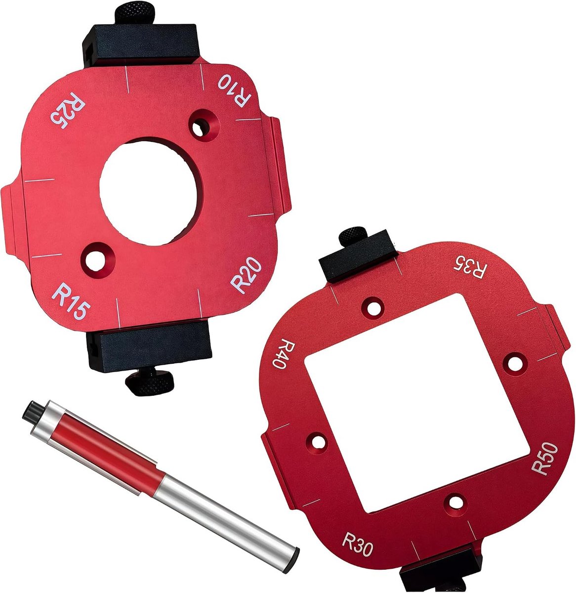 Set van 2 Freesmallen - Aluminium - 8 Radii voor Precisie Houtbewerking en DIY