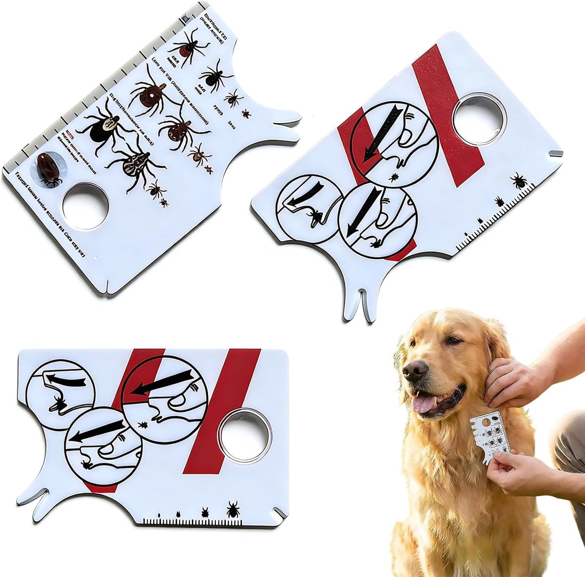 3 stuks tekentangen voor honden, katten en mensen, professionele en veilige tekenverwijderaar, effectief - ShopVlot