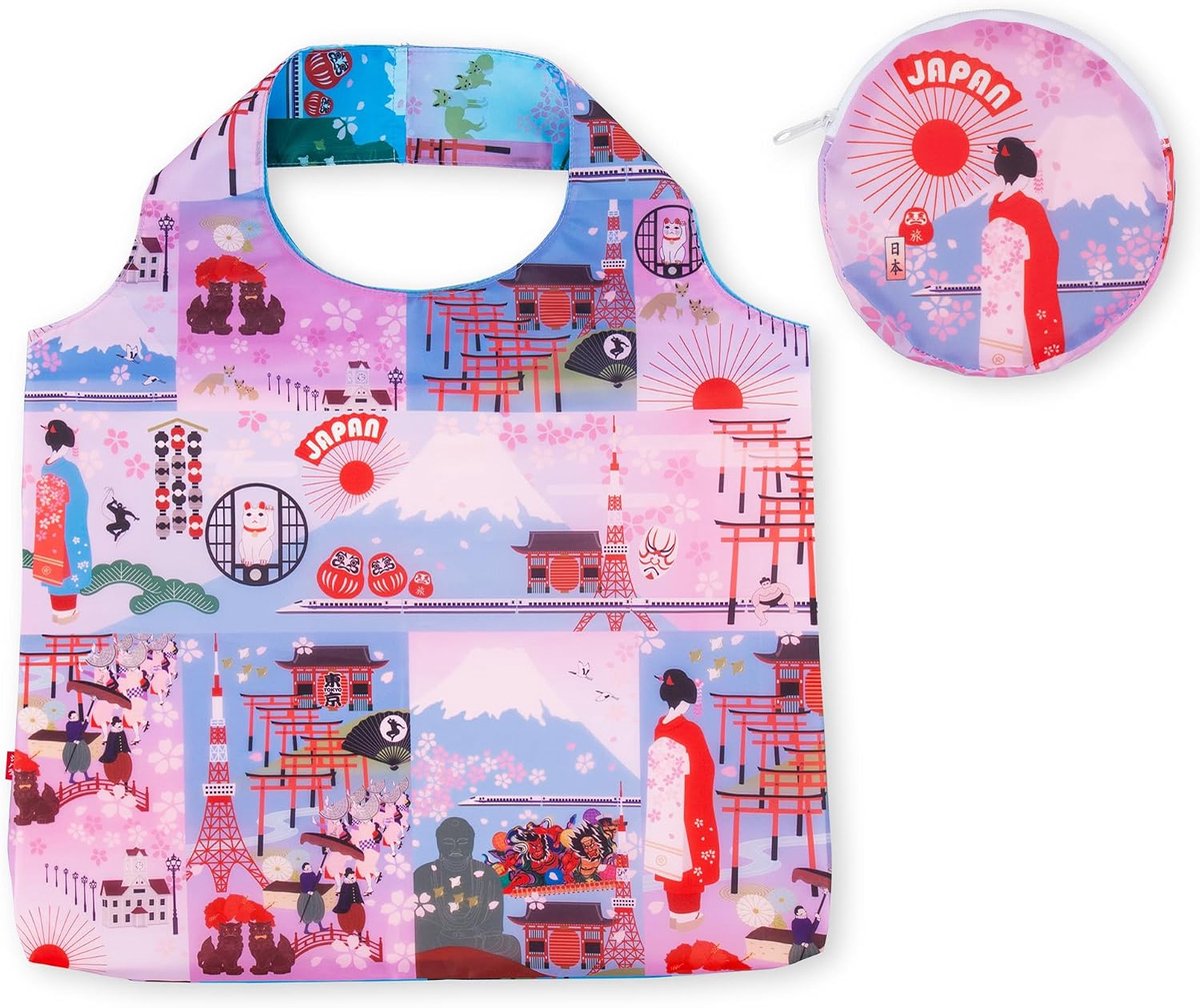 Herbruikbare Tas - Compact Vouwbare Tas - Japanse Ontwerp - Ideaal voor Boodschappen - ShopVlot