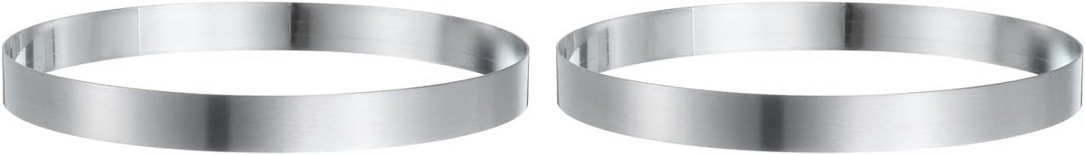 Sloffenring bakvorm - Roestvrijstaal - 7,48 x 2,54 cm - Naadloze ronde taartring voor bakken en vormen