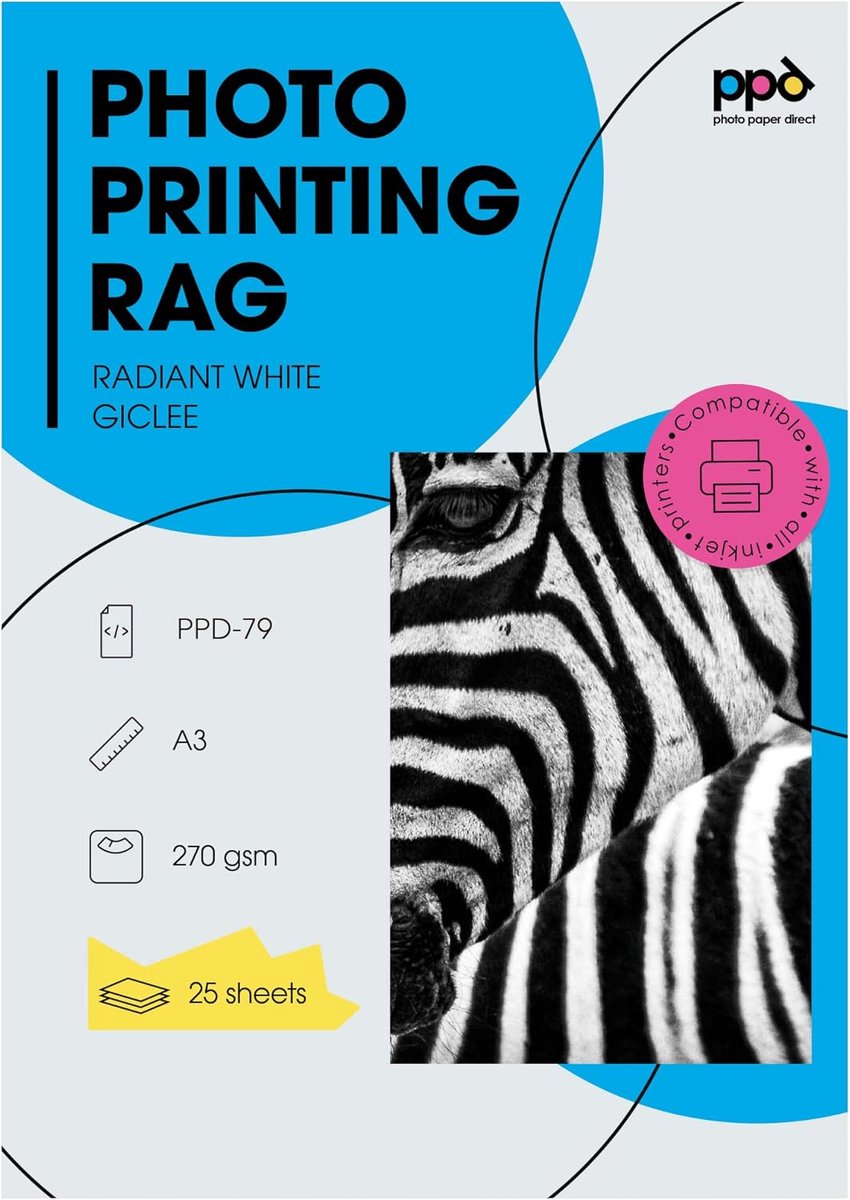 Fine Art Photo Printing papier A3 - 270 g/m2 - mat en licht gestructureerd - ideaal voor giclée afdrukken - ShopVlot