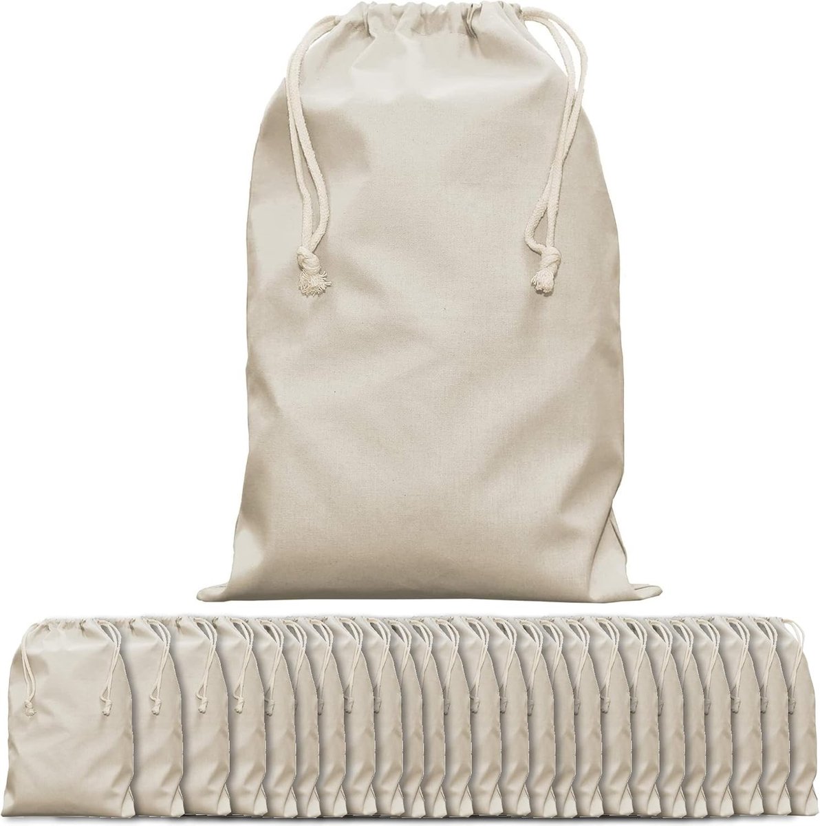 Linnen tasjes onbedrukt - Natuur - 10 x 14 cm - Katoenen Mini Tas met Trekkoord - Voor Creatief Gebruik en Cadeauverpakking