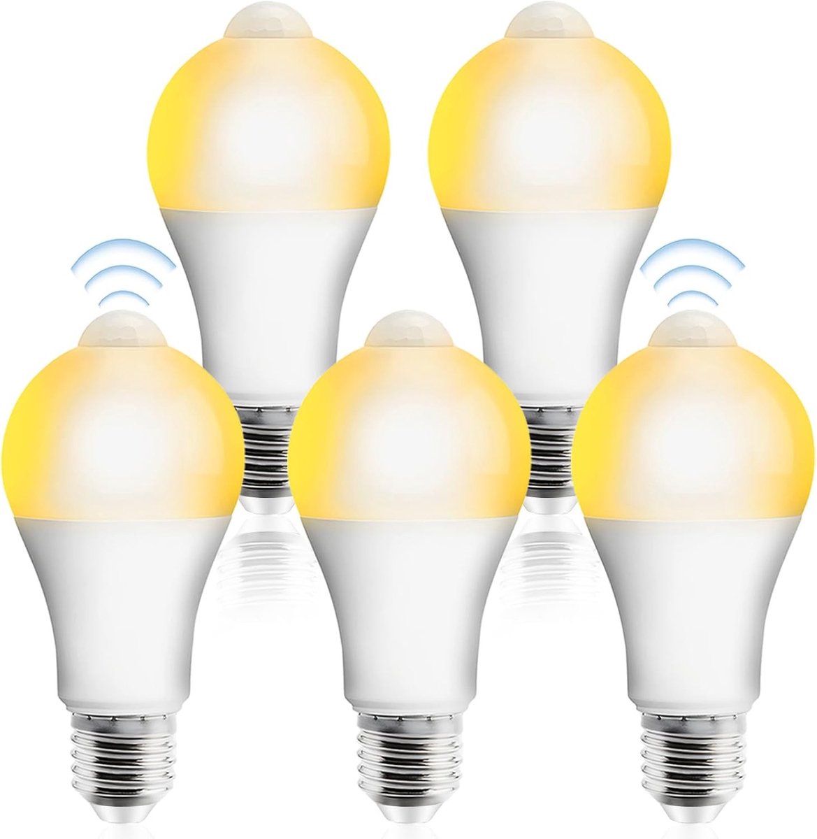 Sensor lampjes met bewegingsmelder - Warm wit - 12 W - E27 LED-lampen met PIR-sensor - Voor binnen en buitengebruik